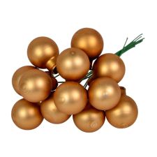  Üveggömb pick gyömbér barna matt 2cm 12db-os dekorációs kellék