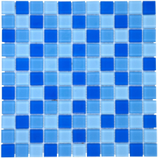  Üvegmozaik lap kék mix Translucent 30 cm x 30 cm csempe