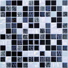  Üvegmozaik Mosavit Safari negro 30x30 cm fényes SAFARINE csempe