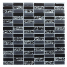 Üvegmozaik Premium Mosaic fekete 30x30 cm fényes MOS4815CRBK csempe