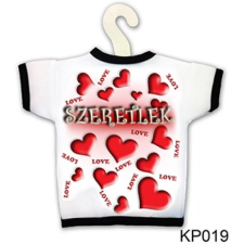  Üvegpóló, szeretlek, piros szívek férfi póló