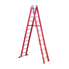  Üvegszálas szigetelt létra, kombinálható kétrészes 2x14 fok, 4,1m magas, csúszókerekekkel