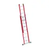  Üvegszálas szigetelt létra, kötéllel kezelhető támasztólétra kétrészes 2x12 fok, 3,5m magas, gördülő kerekekkel
