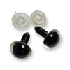  Üvegszem beszúrható, fekete, 15mm