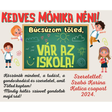  Üzenőkártya a Te feliratoddal, több méretben, óvónéninek 5. party kellék