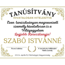  Üzenőkártya átírható feliratokkal, több méretben, Legjobb Keresztanya party kellék