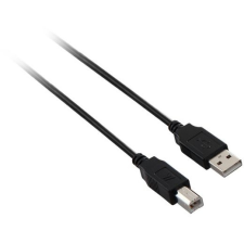 V7 - USB2.0 A-B kábel M/M - fekete kábel és adapter
