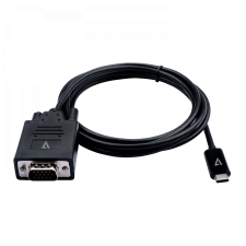 V7 USB-C - VGA Kábel 2m - Fekete kábel és adapter