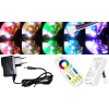 V-tac 10m hosszú 27Wattos, 4 zónás FUT092 RF távirányítós, adapteres RGB-CW LED szalag (600db 5050 SMD LED)