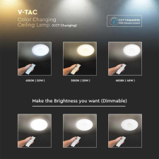 V-tac 40W csillagos mennyezeti LED lámpa, változtatható szinhőmérséklettel - SKU 2114941 világítás
