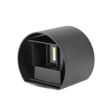 V-tac 6W kültéri, fekete, kerek, fali LED lámpa természetes fehér - SKU 217090 kültéri világítás
