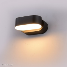 V-tac 6W LED ovális fali lámpatest fekete 3000K IP65 - 8288 világítás