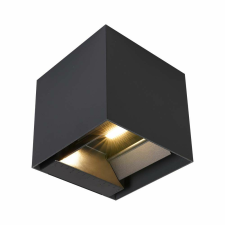 V-tac 9W COB LED szolár fali fekete lámpa, szenzorral, meleg fehér fénnyel - SKU 11884 kültéri világítás