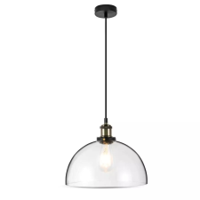 V-tac átlátszó üveg csillár, függeszték E27 foglalattal, Ø200mm - SKU 37372 világítás