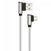 V-tac Diamond L alakú USB - Micro USB nejlon-szövetkábel (1 méter) szürke - USB 2.0