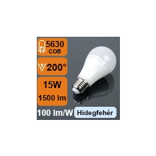 V-tac E27 LED lámpa (15W/200°) Körte - hideg fehér izzó