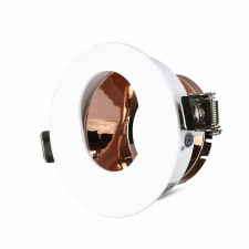 V-tac GU10 LED spotlámpa keret, fehér+rózsaarany billenthető lámpatest - SKU 3163 világítás