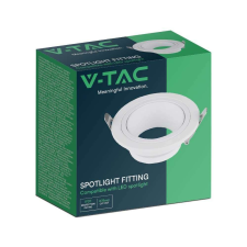 V-tac kerek GU10 LED spotlámpa keret, fehér lámpatest - SKU 10296 világítási kellék