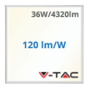 V-tac LED panel (595 x 595mm) 36W - természetes fehér, 120+lm/W, Backlit, süllyeszthető, IP65