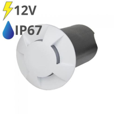V-tac LED talajlámpa 4 nyílással (1W/10lm) meleg fehér IP67, fehér - 12V! kültéri világítás