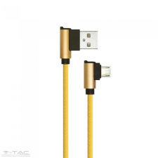 V-tac Micro USB szövet kábel 1m arany 2,4A Diamond széria - 8637 mobiltelefon kellék