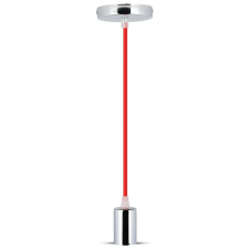 V-tac minimál stílusú, króm függőlámpa - piros kábellel - 3791 világítás