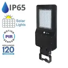 V-tac Napelemes utcai LED lámpa mozgásérzékelővel (40W/120°) hideg fehér kültéri világítás