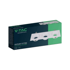 V-tac négyzet GU10 3 foglalatos LED spotlámpa keret, fehér lámpatest - SKU 10299 világítási kellék