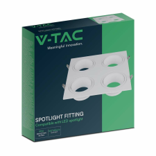 V-tac négyzet GU10 4 foglalatos LED spotlámpa keret, fehér lámpatest - SKU 23003 világítás