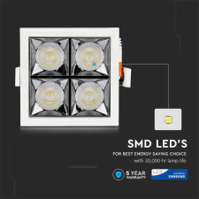 V-tac süllyeszthető 12° mélysugárzó LED lámpa 16W természetes fehér - SKU 977 világítás