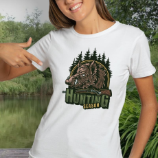  Vadász női póló - Vaddisznó mintával