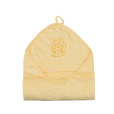 Vaganza Fürdőlepedő hímzett 80×80 - Sárga/Oroszlán babatörülköző, kifogó