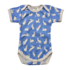 Vaganza Rövid ujjú, békanyakú body - Kék Ugró nyuszi/50 (Több méret)