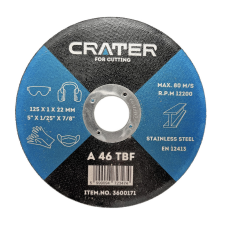  VÁGÓKORONG ROZSDAMENTES ANYAGH.BS CRATER 125x1x22,2MM zár és alkatrészei