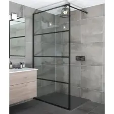  Valencia .||. Black walk-in zuhanyfal 70, 200cm, 6mm, NANO kád, zuhanykabin