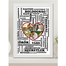 Valentin napi ajándék fotóval - Nagy falikép szavakkal grafika, keretezett kép