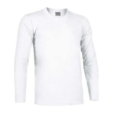 Valento TIGER, unisex hosszú ujjú pamut póló, White-S férfi póló