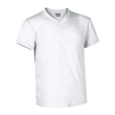 Valento TOP, unisex V-nyakú pamut póló, White-M