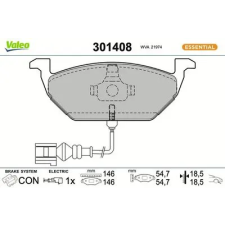 Valeo fékbetétkészlet, tárcsafék 301408 fékbetét