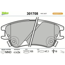 Valeo fékbetétkészlet, tárcsafék 301708 fékbetét