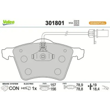 Valeo fékbetétkészlet, tárcsafék 301801 fékbetét
