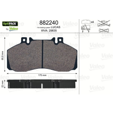 Valeo fékbetétkészlet, tárcsafék VALEO 882240 autóalkatrész