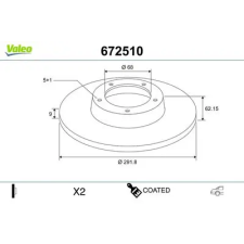 Valeo féktárcsa 672510 autóalkatrész