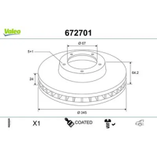 Valeo féktárcsa 672701 autóalkatrész