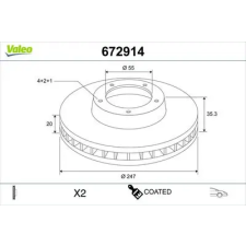 Valeo féktárcsa 672914 autóalkatrész