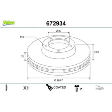 Valeo féktárcsa 672934 autóalkatrész