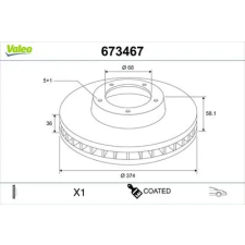 Valeo féktárcsa 673467 autóalkatrész