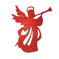 Valex Decor 5 db. Angyalka fából 4. 5 x 6cm - Piros karácsonyi dekoráció