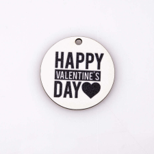 Valex Decor 5db. &quot;Happy Valentine&amp;#039;s Day&quot; feliratos dekor tábla 5cm dekorációs kellék