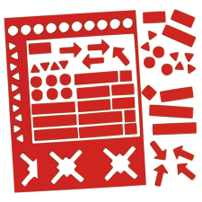  Válogatott mágneses szimbólumok, 10 mm, piros mágneskorong, mágnesszalag